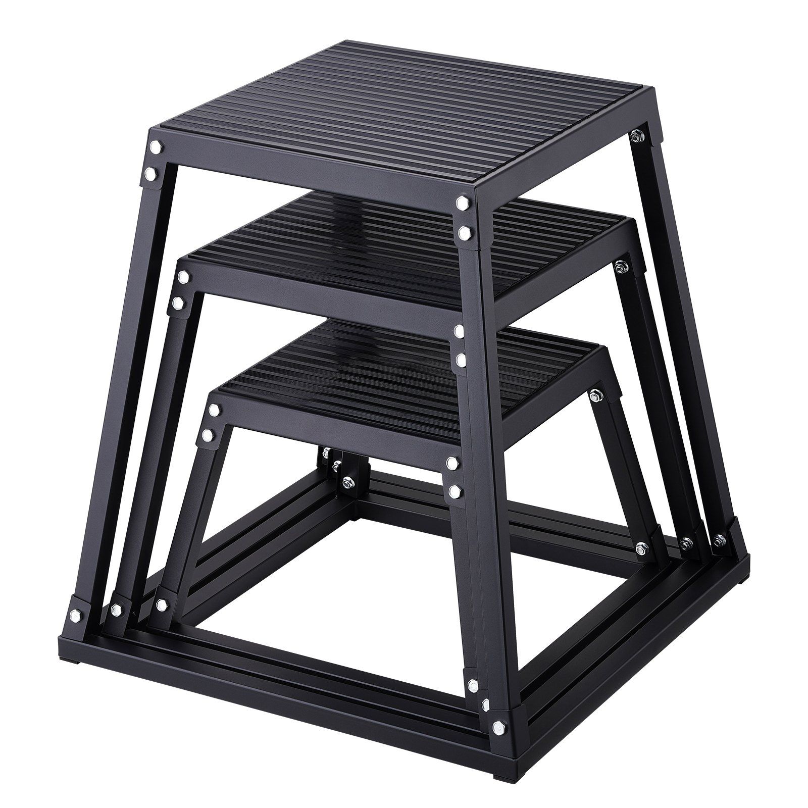 Box Jump Plyo - Adjustable Height Plyo Box 12x18x24in, Anti-Slip