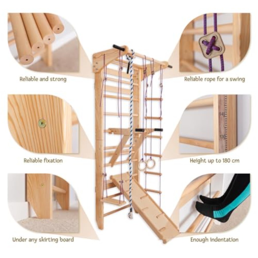 Swedish Ladder Wall Bars for h - огляд і ціна Gymnastic Ring Wood