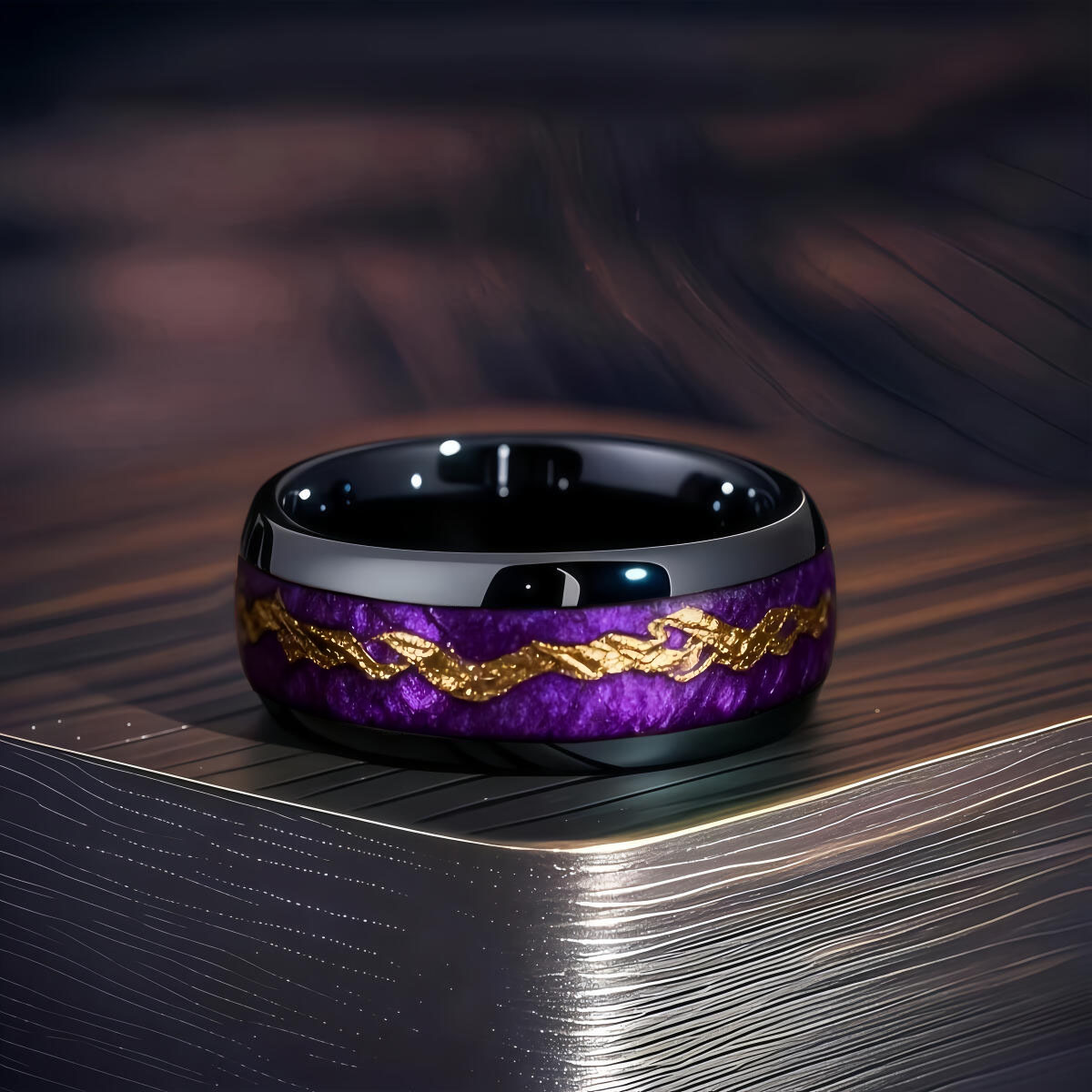 Fashion Black Men Stainless St - огляд і ціна Gymnastic Ring Wood